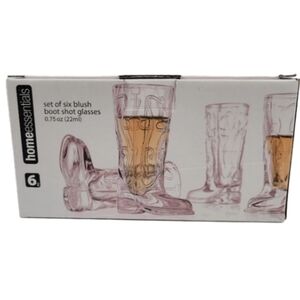 Set 6 Blush Pink Cowboy Boot Western Shot Glasses .75oz Girly Bachelorette Party